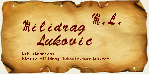 Milidrag Luković vizit kartica